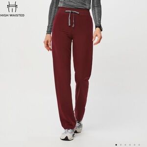 ♥️ FIGS High Waisted Livingston Basic Scrub Pants - Burgundy